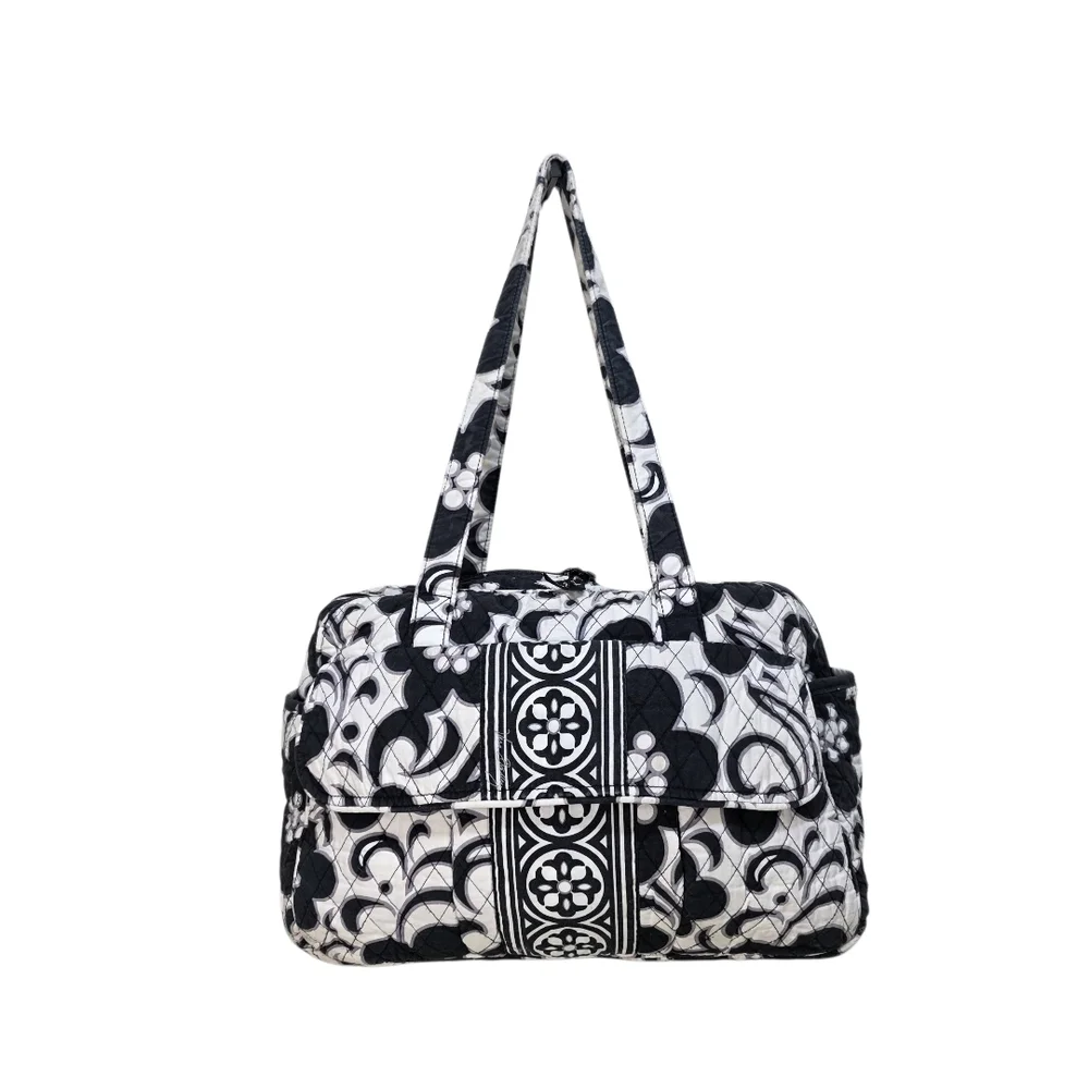 Vera Bradley Diaper Baby Bag Floral Pattern In Black & White